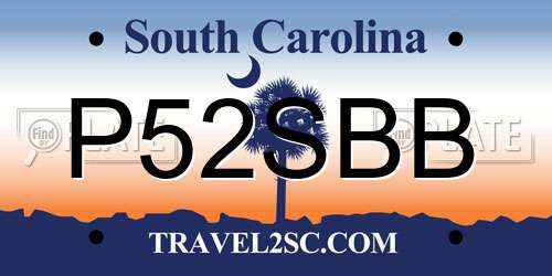 P52SBB South Carolina License Plate