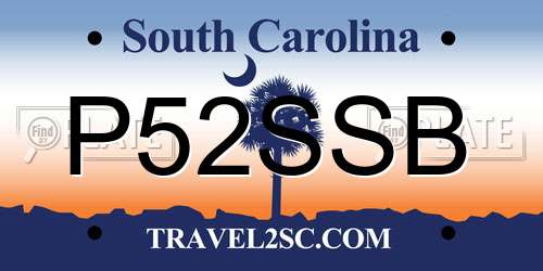 P52SSB South Carolina License Plate