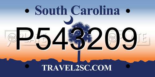 P543209 South Carolina License Plate