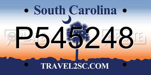 P545248 South Carolina License Plate