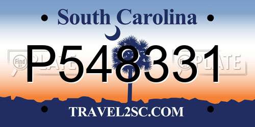 P548331 South Carolina License Plate