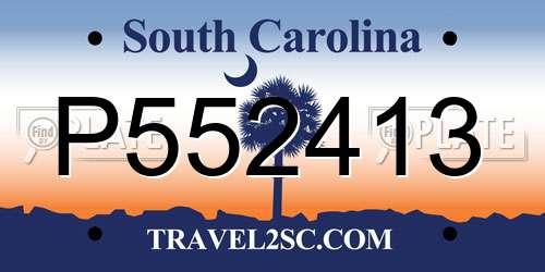 P552413 South Carolina License Plate
