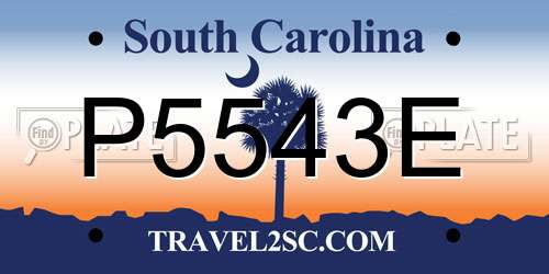 P5543E South Carolina License Plate