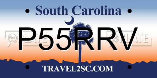 P55RRV South Carolina License Plate