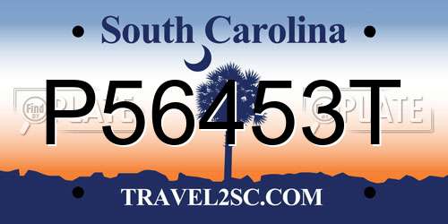 P56453T South Carolina License Plate