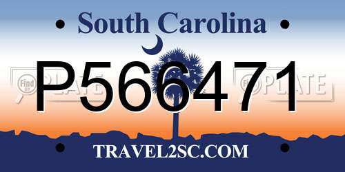 P566471 South Carolina License Plate
