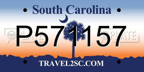 P571157 South Carolina License Plate