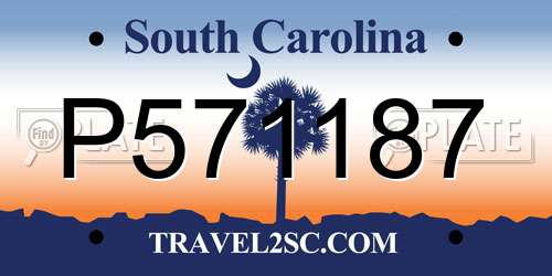 P571187 South Carolina License Plate
