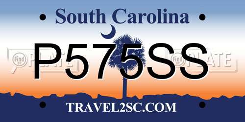 P575SS South Carolina License Plate
