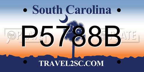 P5788B South Carolina License Plate