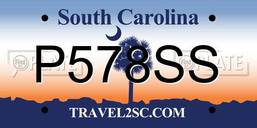 P578SS South Carolina License Plate