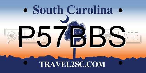 P57BBS South Carolina License Plate