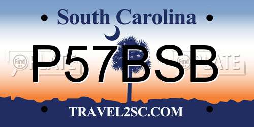P57BSB South Carolina License Plate
