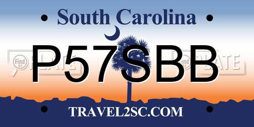 P57SBB South Carolina License Plate