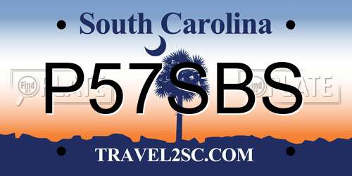 P57SBS South Carolina License Plate