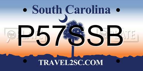 P57SSB South Carolina License Plate