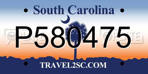 P580475 South Carolina License Plate