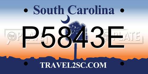 P5843E South Carolina License Plate