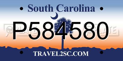 P584580 South Carolina License Plate