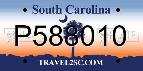 P588010 South Carolina License Plate