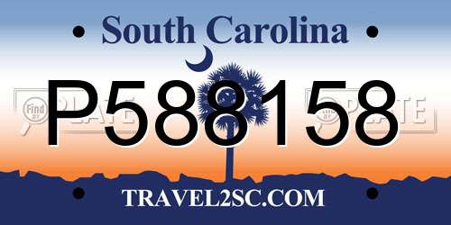 P588158 South Carolina License Plate