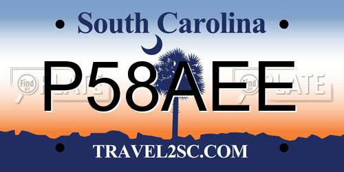 P58AEE South Carolina License Plate