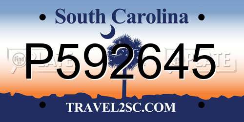 P592645 South Carolina License Plate