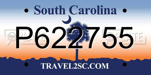 P622755 South Carolina License Plate