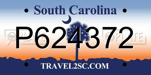 P624372 South Carolina License Plate