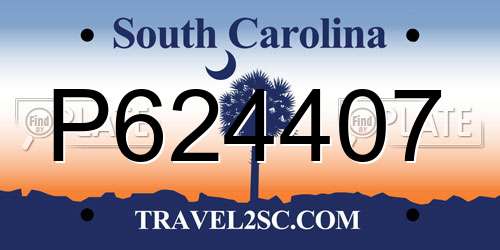 P624407 South Carolina License Plate