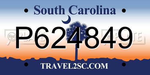 P624849 South Carolina License Plate