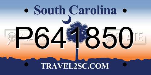 P641850 South Carolina License Plate