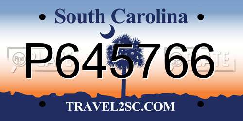 P645766 South Carolina License Plate