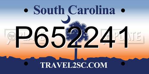 P652241 South Carolina License Plate