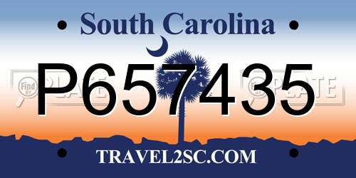 P657435 South Carolina License Plate