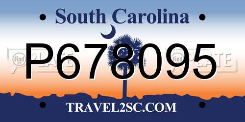 P678095 South Carolina License Plate