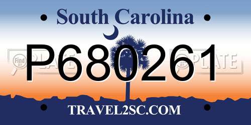 P680261 South Carolina License Plate