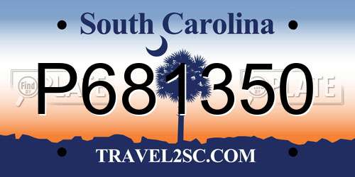 P681350 South Carolina License Plate