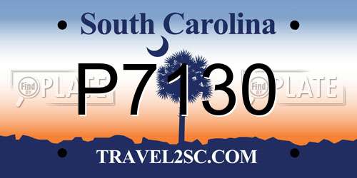 P7130 South Carolina License Plate