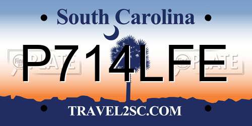 P714LFE South Carolina License Plate