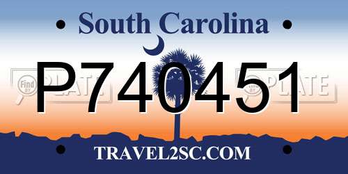 P740451 South Carolina License Plate