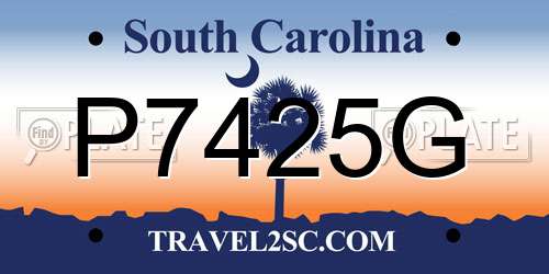 P7425G South Carolina License Plate