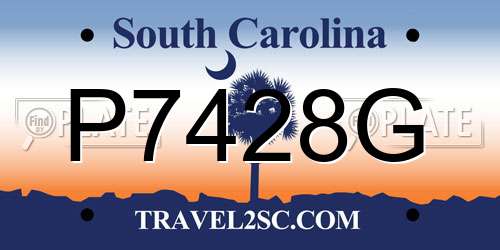 P7428G South Carolina License Plate