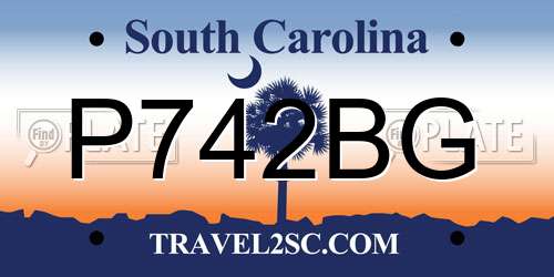 P742BG South Carolina License Plate