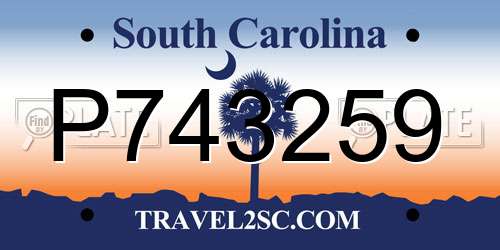 P743259 South Carolina License Plate