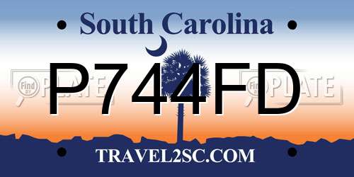 P744FD South Carolina License Plate