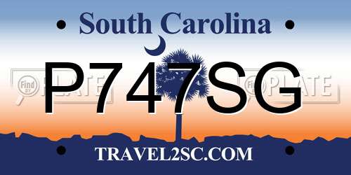 P747SG South Carolina License Plate