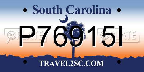 P76915I South Carolina License Plate