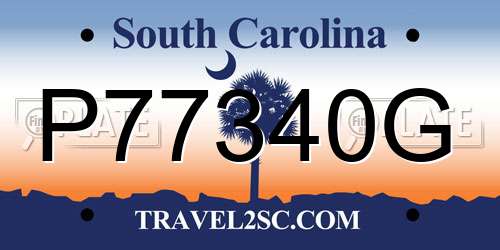 P77340G South Carolina License Plate