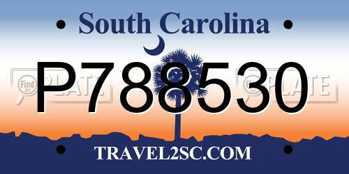 P788530 South Carolina License Plate
